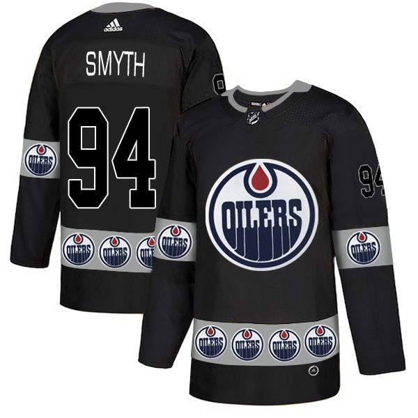 Men Edmonton Oilers #94 Smyth Black Adidas Fashion NHL Jersey